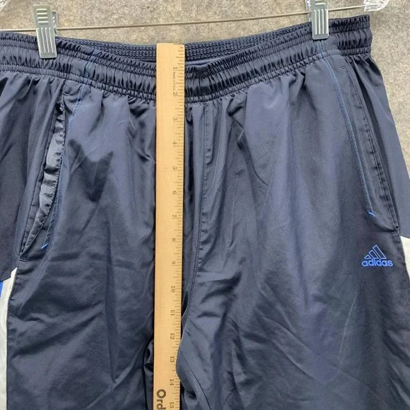 Adidas Sweatpants Men Large Blue Navy Athletic Outdoors Polyester Gym Vintage - Picture 8 of 13